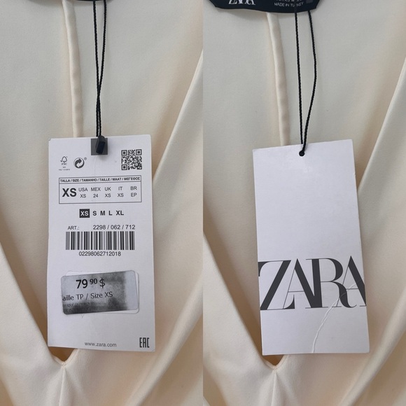 NWT ZARA Cream Knot Front Midi Dress with Polka Dot Belt XS Blogger Fav - Picture 8 of 16